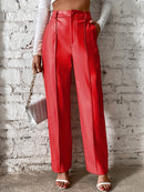Emma - Bequeme Hohe Taille Hose mit geradem Bein und Taschen