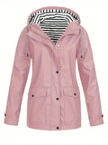 Emma - Langärmelig Wasserdicht Kapuze Jacke Mit Taschen