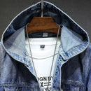 Anton - Langärmelig Kapuze Denim Jacke Mit Schaltflächen