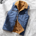 Franz - Lässige warme ärmellose Jacke mit Stehkragen Taschen und Knöpfen