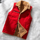 Franz - Lässige warme ärmellose Jacke mit Stehkragen Taschen und Knöpfen