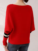 Eleganter Farbblock-Strickpullover mit U-Boot-Ausschnitt fÃ¼r Damen | Emily