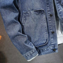 Anton - Langärmelig Kapuze Denim Jacke Mit Schaltflächen