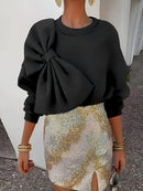 Lina – Klassischer Pullover mit überschnittenen Schultern und Puffärmel-Detail