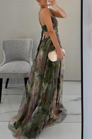 Nira – Elegantes ärmelloses fließendes Kleid mit Blumendruck und verstellbaren Trägern