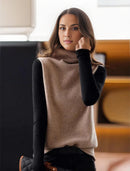 Emma - Eleganter zweifarbiger Rollkragenpullover aus Wolle
