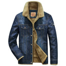Elias - Langärmelige Vlies Gefüttert Denim Jacke Mit Schaltflächen