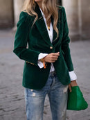 Tabea - Lässiger Reverskragen Blazer mit langen Ärmeln und Taschen