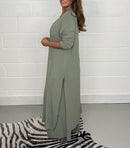 Talia - V Ausschnitt Oberteil Mit Wide Beinkleider