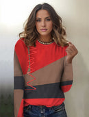 Layla – Modernes Colorblock Oberteil Mit Geometrischem Design