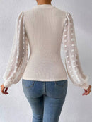 Alicia - Lässiger Rundhals Pullover mit Puffärmeln
