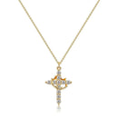 RoyalCrown - Stilvolle Krone und Kreuz Anhänger Halskette mit verstellbarem Verschluss