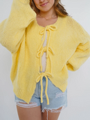 Fiorina - Elegante offene Strickjacke mit Schleifenmuster und langen Ärmeln