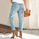 Aylin - Geradem Bein Hose mit Taschen und Kordelzug Taille