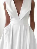 Bella - Zeitloses Maxikleid Mit Tiefem V Ausschnitt