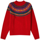 Clara - Gemütlich gedruckt Langärmelig Rundhalsausschnitt Strickpullover