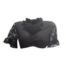 Sophia – Elegante Oktoberfest Bluse mit V Ausschnitt und kurzen Ärmeln