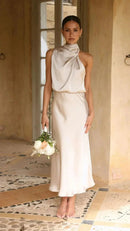 Mia - Elegantes Armelloses Kleid Mit Hohem Ausschnitt