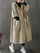 Bianca – Lässiger Kapuzen Trenchcoat mit langen Ärmeln und Knöpfen