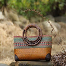 Alyssa – Handgefertigte Handtasche mit lebendigen Musterdetails und Reißverschlussfach