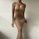 Gerda - Stilvolles ärmelloses langes Maxikleid mit Spaghettiträgern