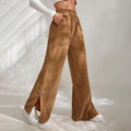 Alessa - Modische Hoch tailliert Weites Bein Hose mit Seitenschlitz