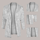 Hanna - Stylischer Pailletten Blazer mit langen Ärmeln und offener Frontgestaltung