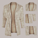 Hanna - Stylischer Pailletten Blazer mit langen Ärmeln und offener Frontgestaltung
