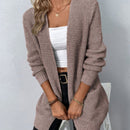 Silke – Vorne offener Langarm Strickjacke mit Taschen und lockerer Passform