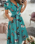 Aria - A Line Kleid mit kurzen Ärmeln und lockerer Passform