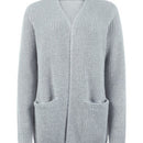 Silke – Vorne offener Langarm Strickjacke mit Taschen und lockerer Passform