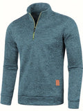 Anselm - Lässig Langärmelig Vlies Halber Reißverschluss Pullover