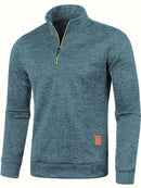 Anselm - Lässig Langärmelig Vlies Halber Reißverschluss Pullover