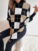 Maia – Hochgeschlossener Pullover Mit Geometrischer Eleganz