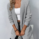 Silke – Vorne offener Langarm Strickjacke mit Taschen und lockerer Passform