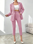 Luzie - Eleganter Langarm Blazer mit Gürtel und passender Hose