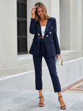 Luzie - Eleganter Langarm Blazer mit Gürtel und passender Hose