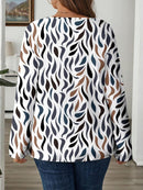 Harper - Lebendige Eleganz Langarm Top Mit Mehrfarbendruck