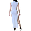Malea - Lässiges ärmelloses Longkleid mit Rundhalsausschnitt und elegantem Schlitz