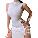 Malea - Lässiges ärmelloses Longkleid mit Rundhalsausschnitt und elegantem Schlitz
