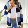 Freya - Langärmelig Gestreifte Strickjacke Mit Schaltflächen