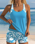 Isla – Elegantes ärmelloses Tanktop mit geblümtem Shorts-Set