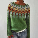 Clara - Warm  Rundhalsausschnitt Langärmelig Strickpullover