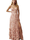 Grace - Stylisches Maxikleid mit hohem Schlitz und floralen Prints