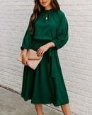 Aria - Bequemes Rundhalsausschnitt Midikleid