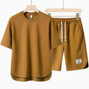 Leon - Zweiteiliges Satz mit Rundhals Kurzarmshirt und Kurze Hosen mit Kordelzug