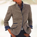 Clara - Lang Ärmel Stand Kragen strukturiert Jacke
