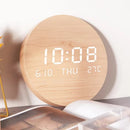 TimeLuxe – Digitale LED Wanduhr mit Zeit Datums und Temperaturanzeige