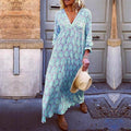 Sophie – Lässiges Langarmkleid mit V Ausschnitt und Blumendruck