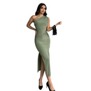 Lina – Modisches Eine Schulter Kleid mit Seitenschlitz